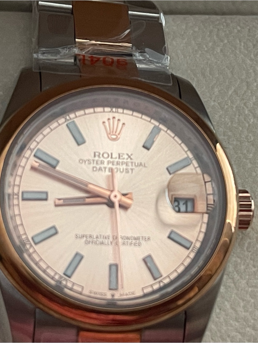 Rolex Datejust style Rose Gold and Silver Two-Tone Watch